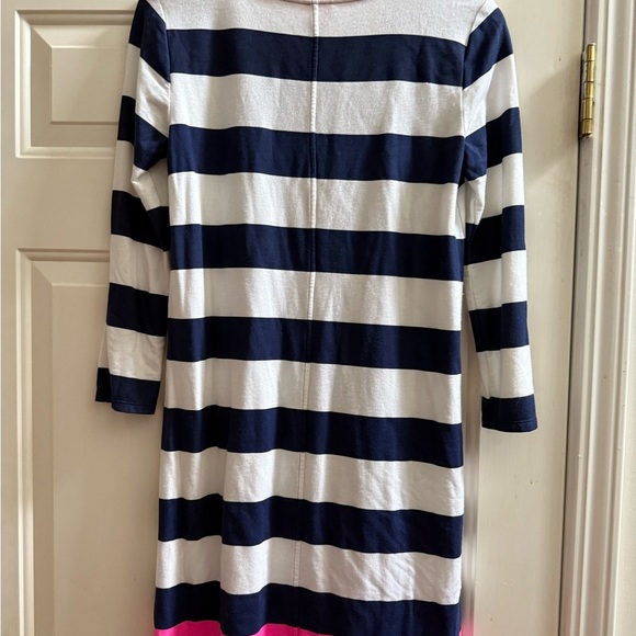 New Lilly Pulitzer Navy Blue, White, and Pink Striped Devon Shift Dress - Picture 6 of 8